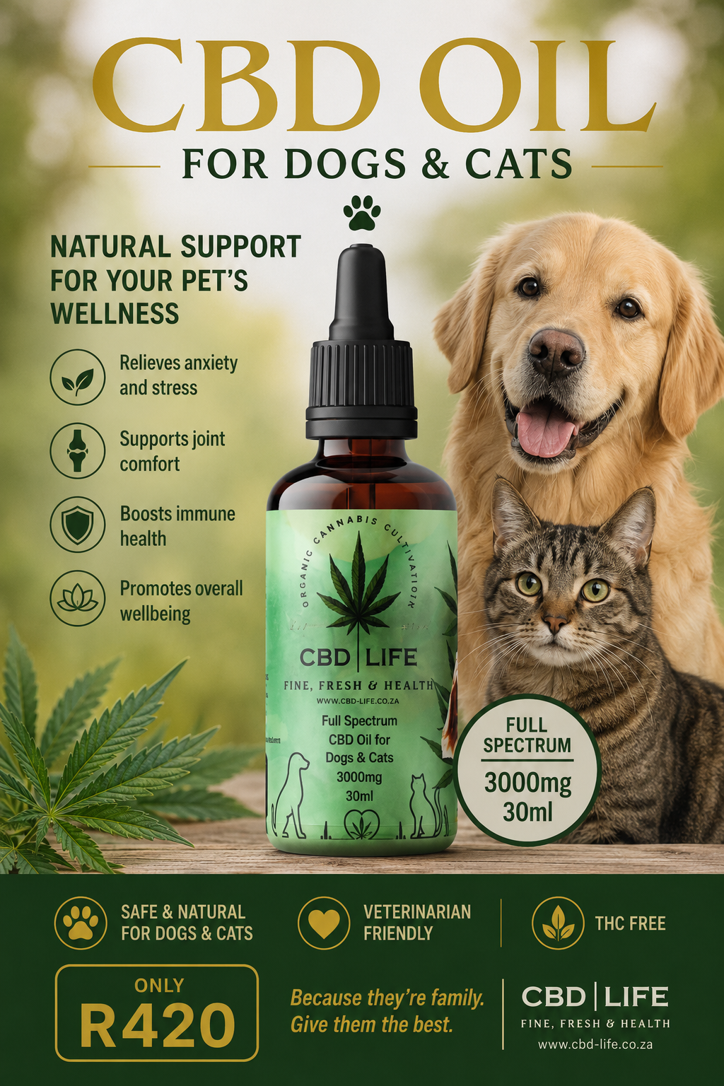 CBD For pets 3000mg (30ml)